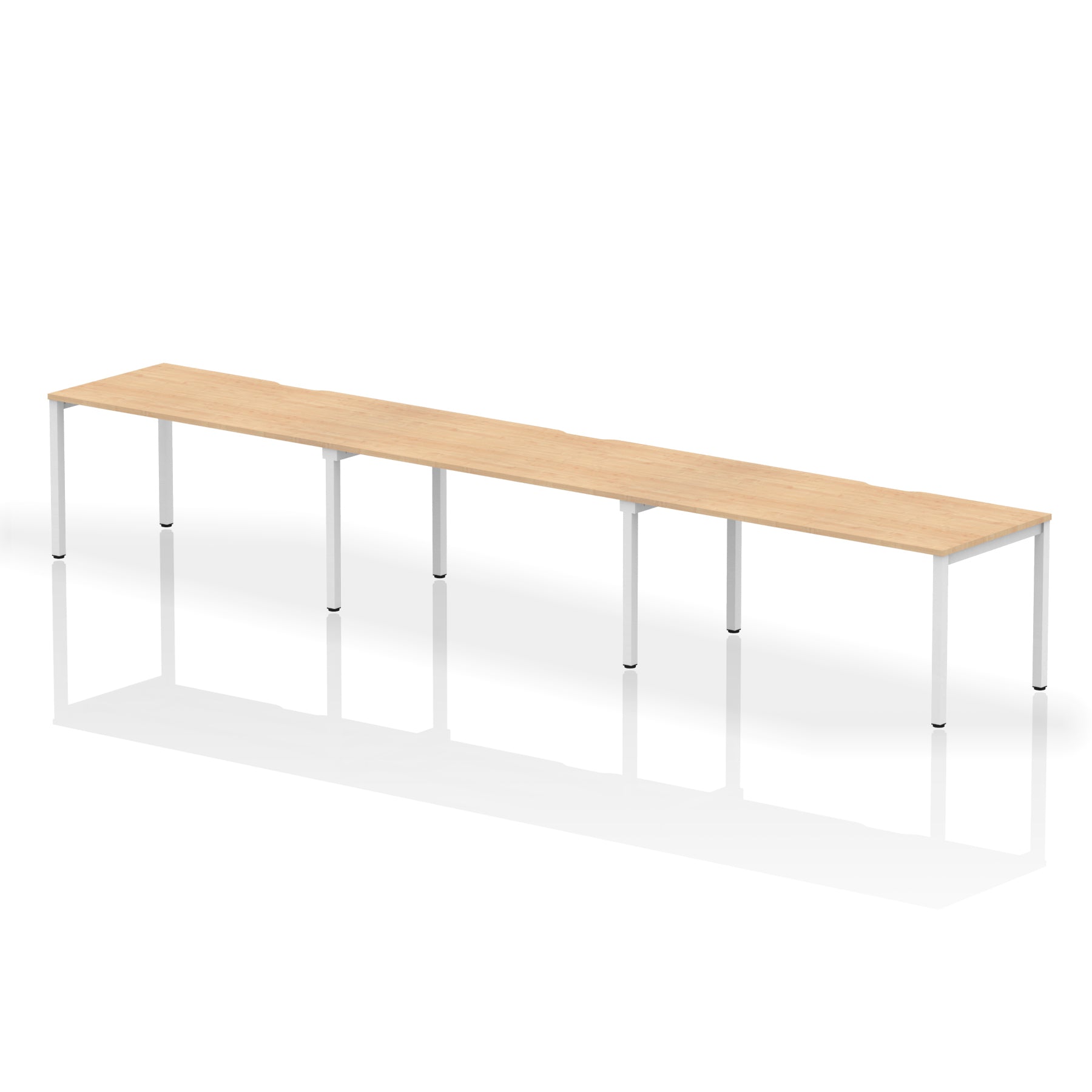 Evolve Plus 3-Person Single Row Desk - Rectangular MFC Top, Box Frame Legs, Self-Assembly, 5-Year Guarantee - 3600/4200/4800x800mm