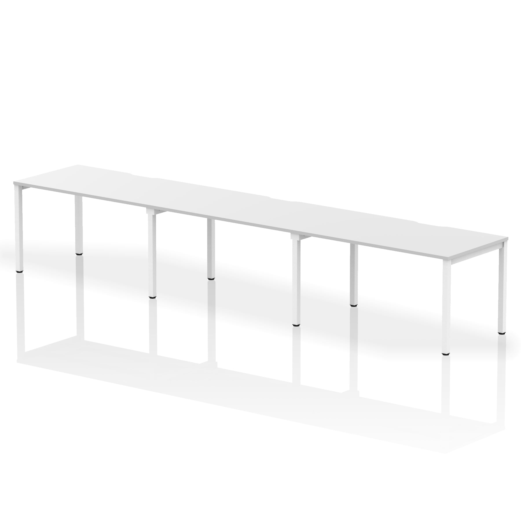 Evolve Plus 3-Person Single Row Desk - Rectangular MFC Top, Box Frame Legs, Self-Assembly, 5-Year Guarantee - 3600/4200/4800x800mm