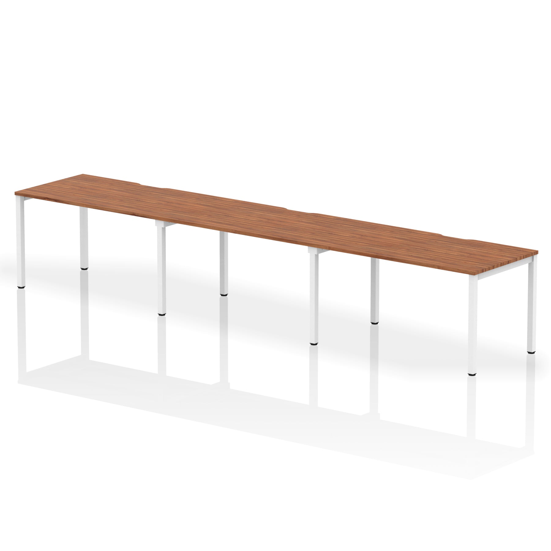 Evolve Plus 3-Person Single Row Desk - Rectangular MFC Top, Box Frame Legs, Self-Assembly, 5-Year Guarantee - 3600/4200/4800x800mm