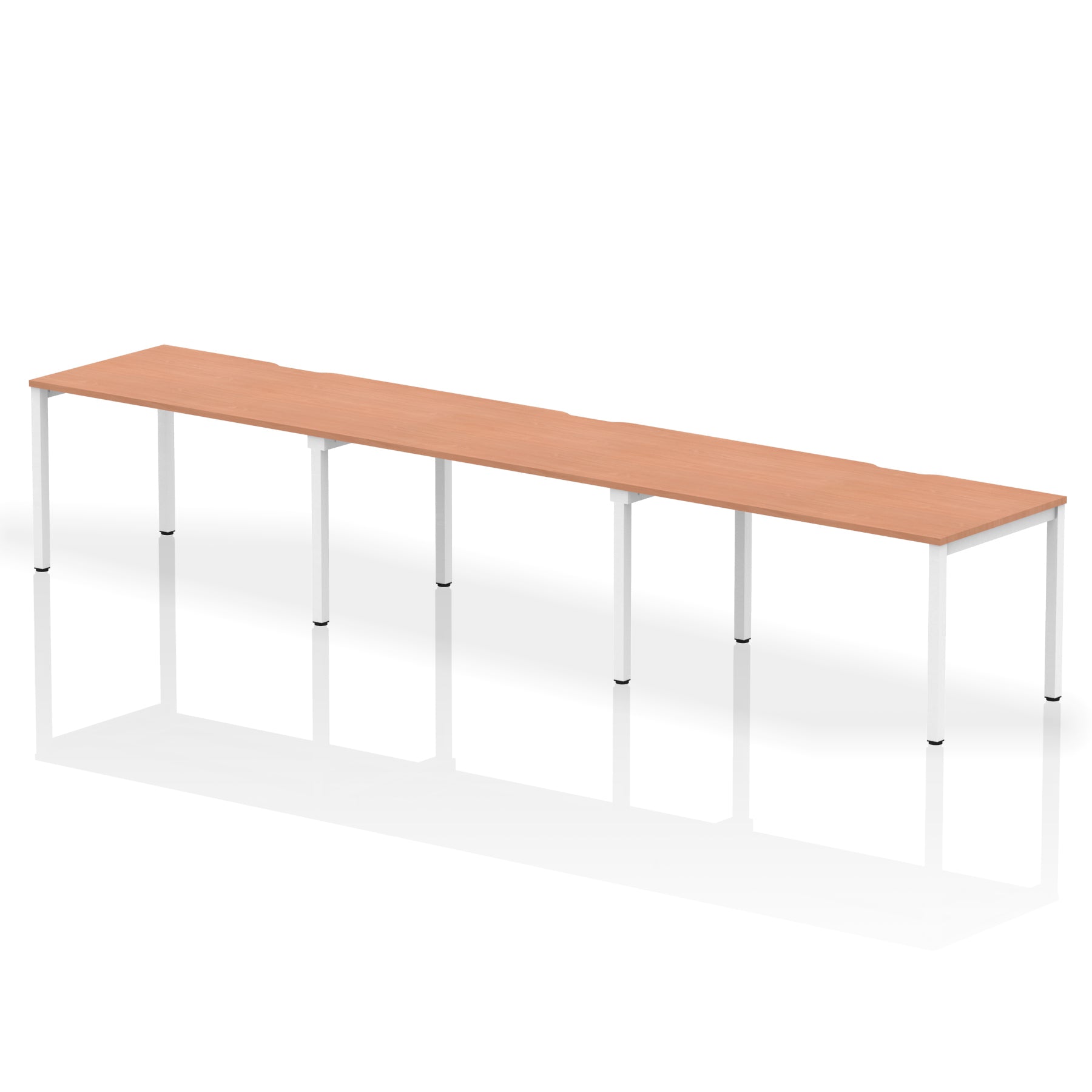 Evolve Plus 3-Person Single Row Desk - Rectangular MFC Top, Box Frame Legs, Self-Assembly, 5-Year Guarantee - 3600/4200/4800x800mm