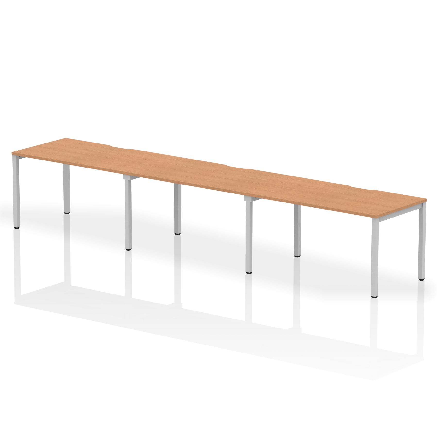 Evolve Plus 3-Person Single Row Desk - Rectangular MFC Top, Box Frame Legs, Self-Assembly, 5-Year Guarantee - 3600/4200/4800x800mm