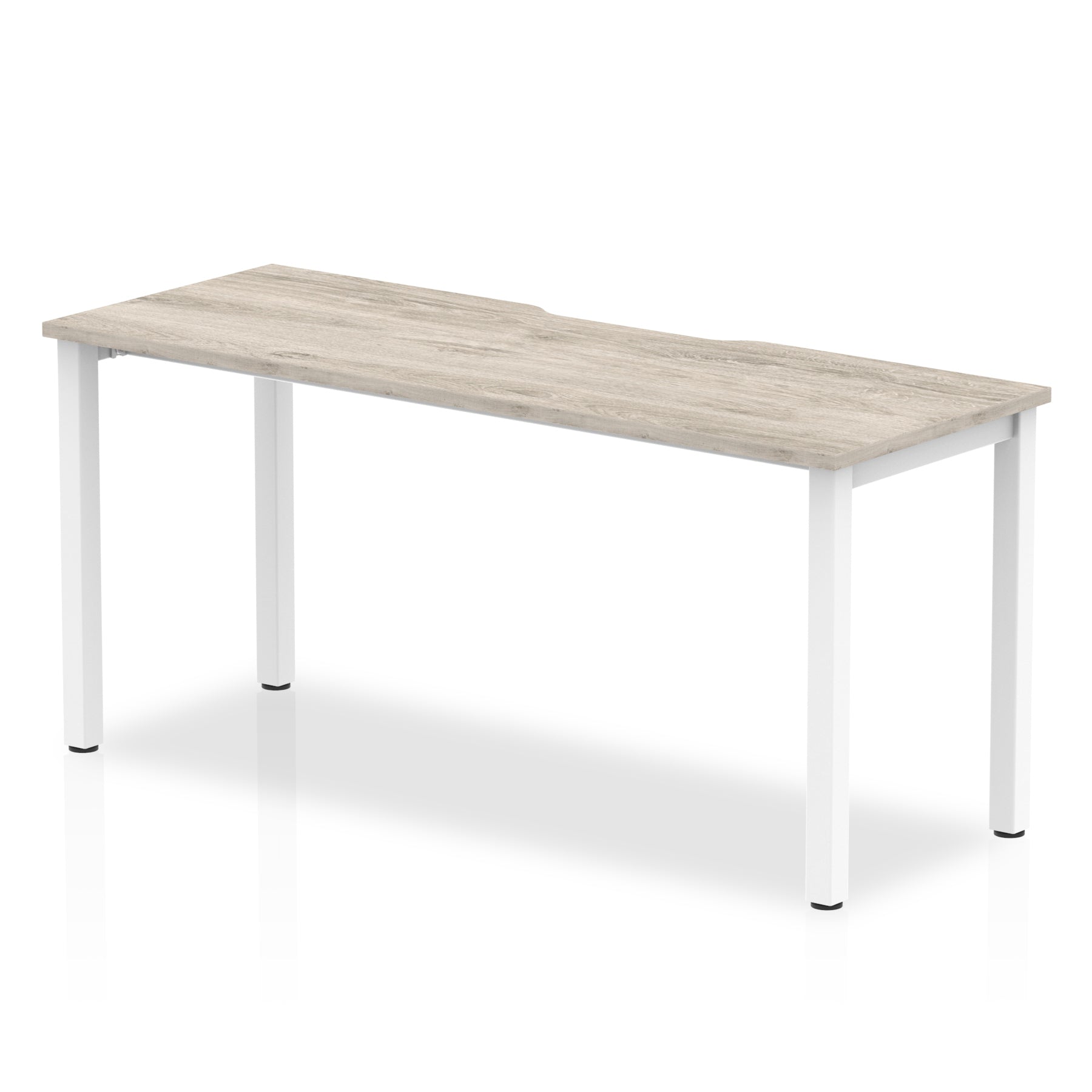 Evolve Plus Single Starter Desk - Rectangular MFC, Self-Assembly, 5-Year Guarantee, 1200-1600mm Width, Silver/White Box Frame