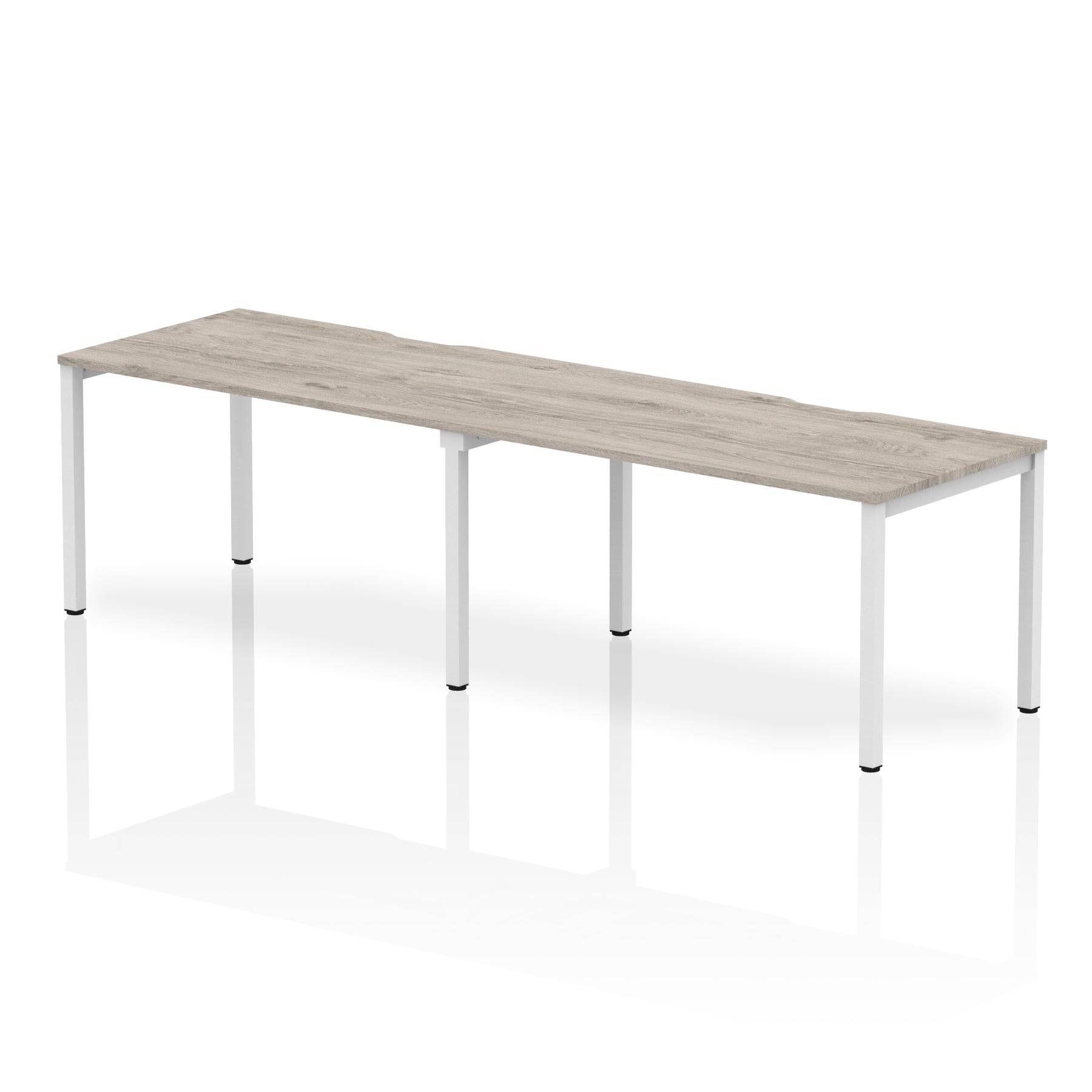 Evolve Plus 2-Person Single Row Desk - Rectangular MFC Top, Box Frame Legs, 2400-3200mm Width, Self-Assembly, 5-Year Guarantee