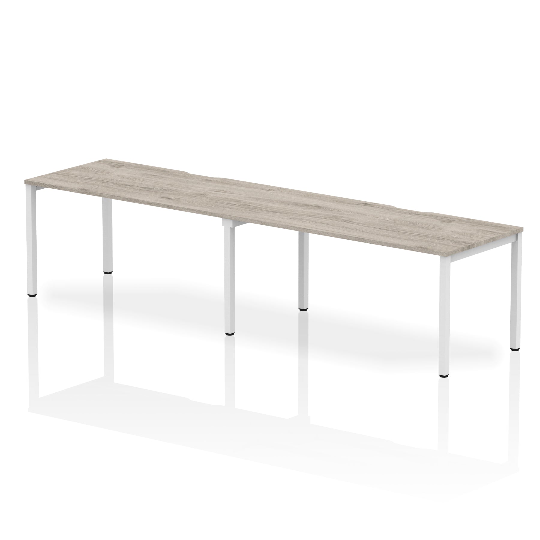 Evolve Plus 2-Person Single Row Desk - Rectangular MFC Top, Box Frame Legs, 2400-3200mm Width, Self-Assembly, 5-Year Guarantee