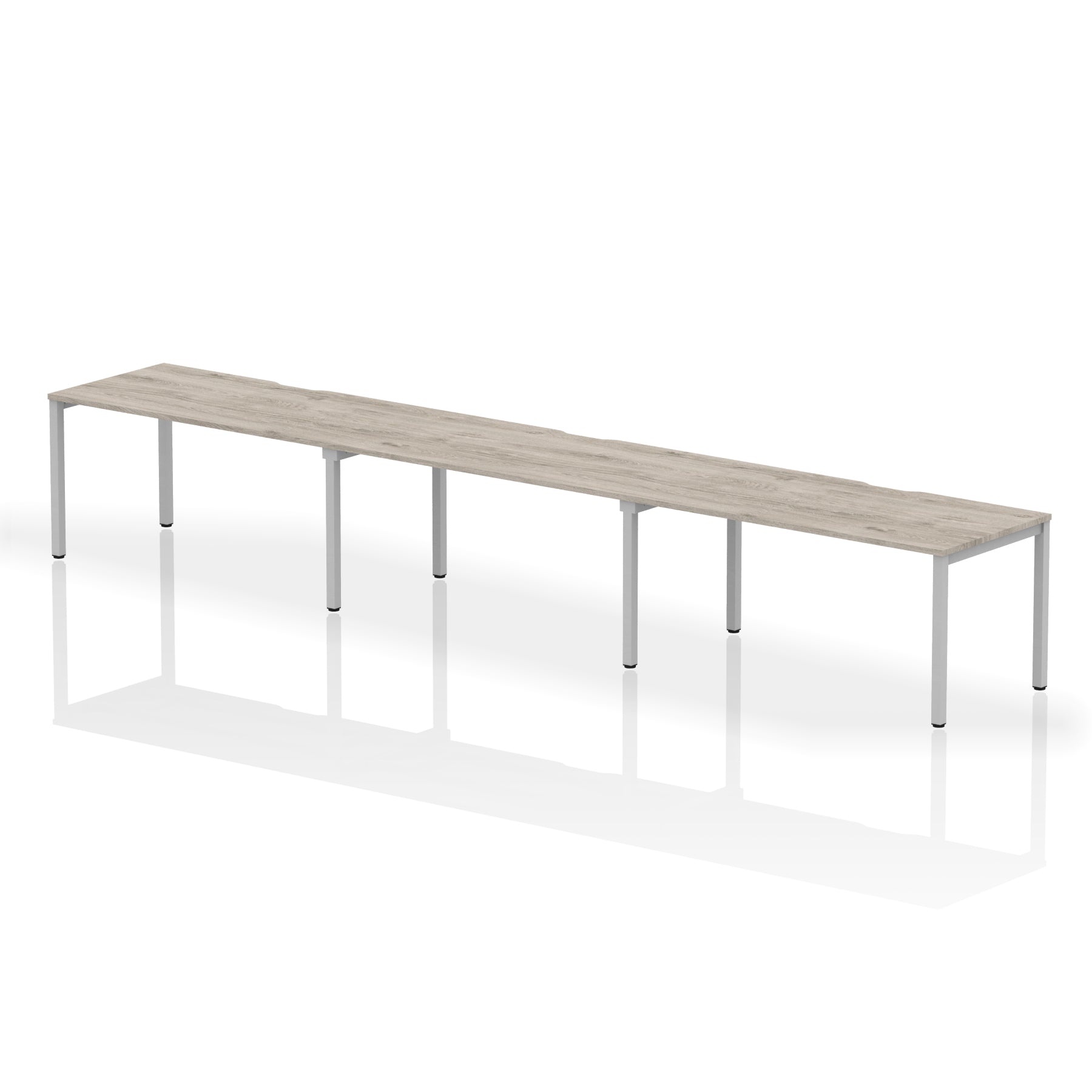 Evolve Plus 3-Person Single Row Desk - Rectangular MFC Top, Box Frame Legs, Self-Assembly, 5-Year Guarantee - 3600/4200/4800x800mm