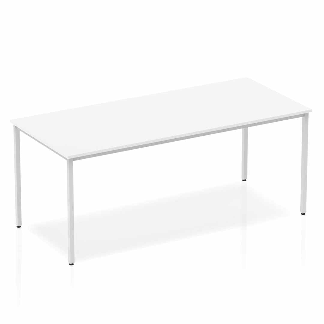 Impulse Straight Table Box Frame Leg - Rectangular MFC Desk, Self-Assembly, 5-Year Guarantee, Multiple Sizes (1200x800, 1600x800, 1800x800, 800x800) - Silver