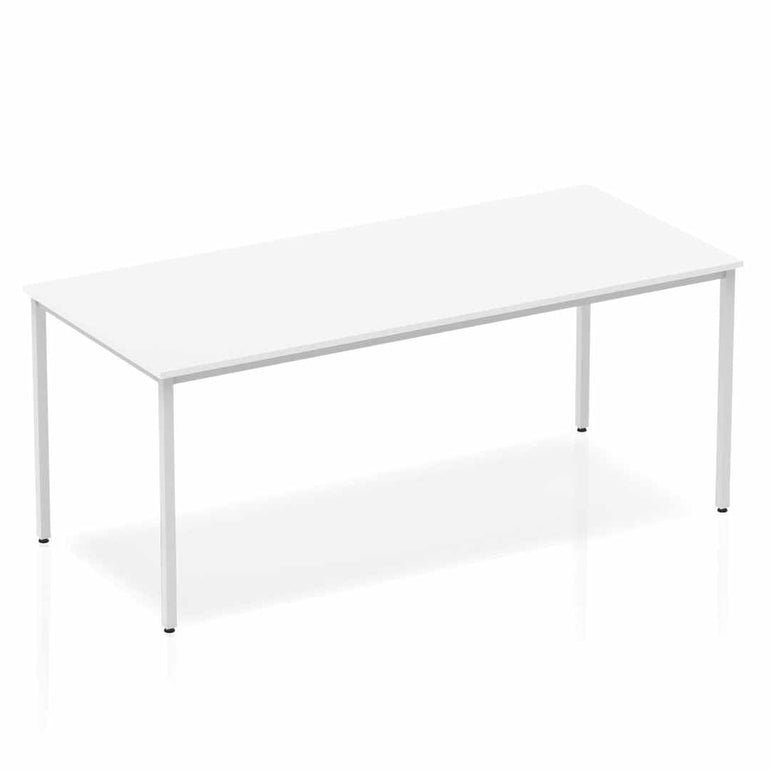 Impulse Straight Table Box Frame Leg - Rectangular MFC Desk, Self-Assembly, 5-Year Guarantee, Multiple Sizes (1200x800, 1600x800, 1800x800, 800x800) - Silver