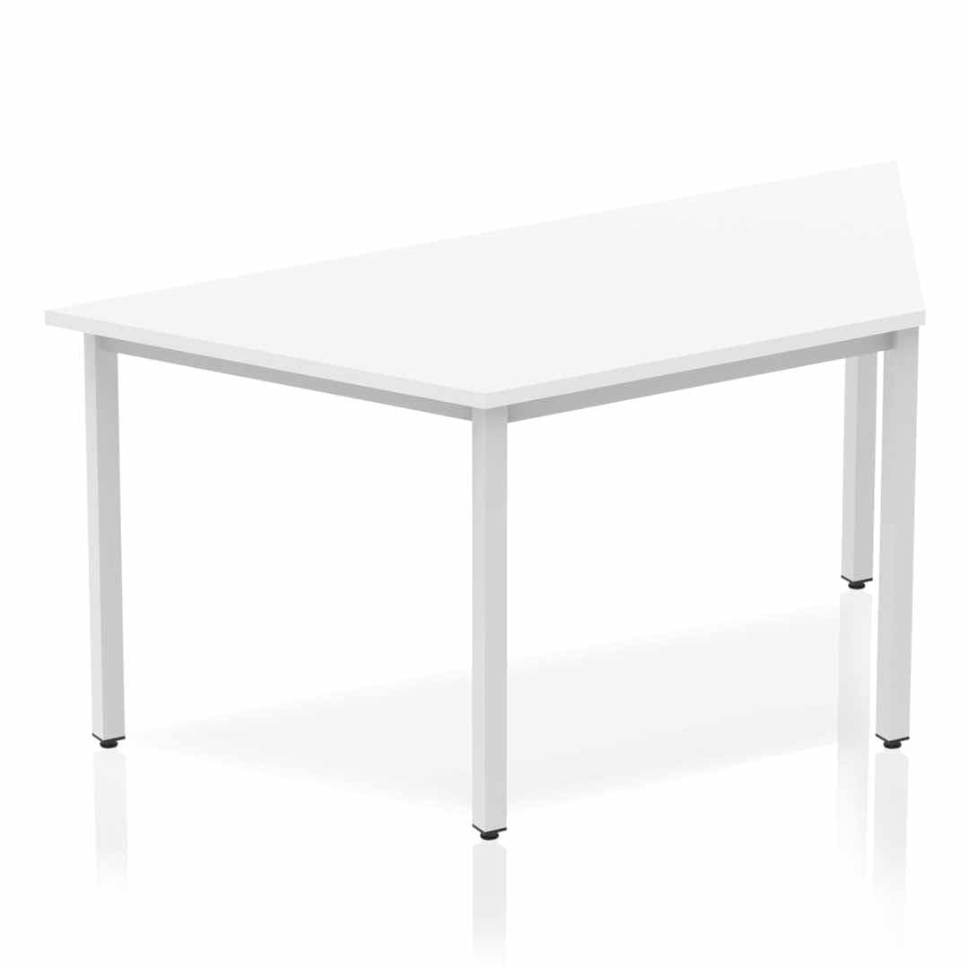 Impulse Trapezium Table Box Frame Leg - 1600x800 MFC Top, Silver Frame, Self-Assembly, 5-Year Guarantee (32kg)