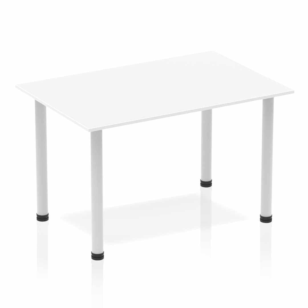 Impulse 1200mm Straight Post Leg Table - Rectangular MFC Desk, Self-Assembly, 5-Year Guarantee, Multiple Frame Colors, 1200x800x740mm