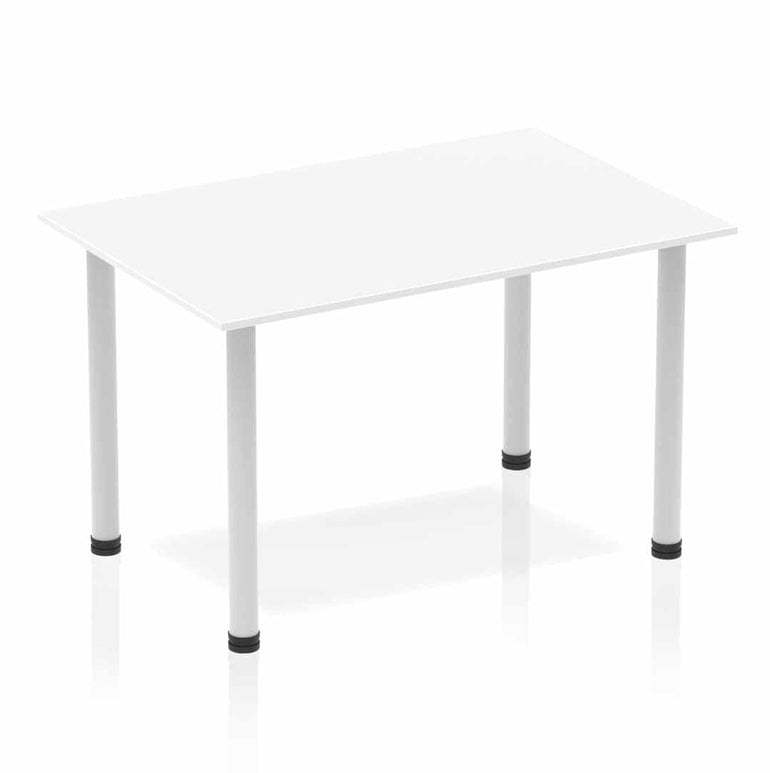 Impulse 1200mm Straight Post Leg Table - Rectangular MFC Desk, Self-Assembly, 5-Year Guarantee, Multiple Frame Colors, 1200x800x740mm