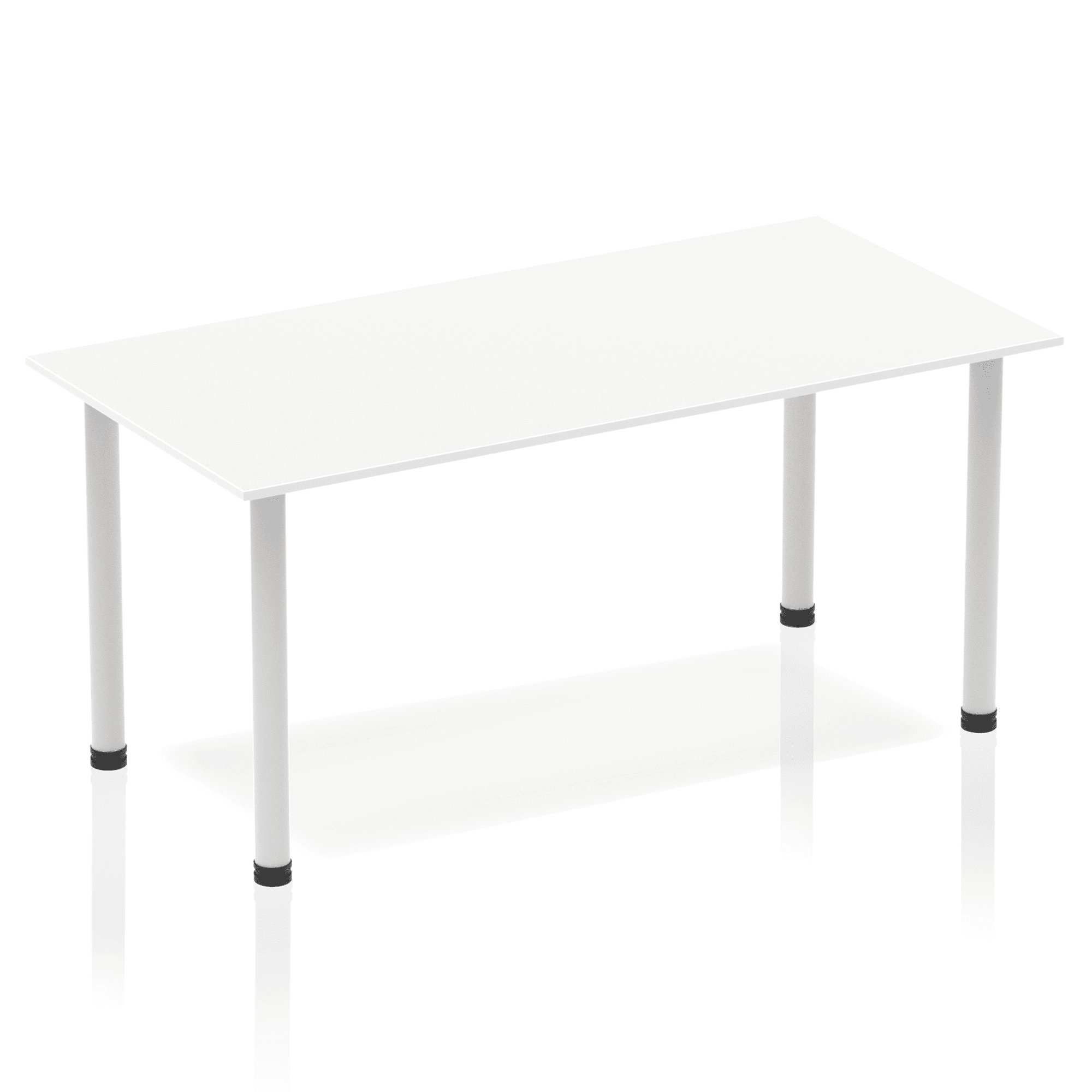 Impulse 1400mm Straight Post Leg Table - Rectangular MFC Desk, Self-Assembly, 5-Year Guarantee, Multiple Frame Colors