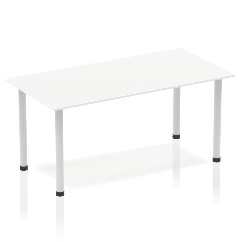 Impulse 1400mm Straight Post Leg Table - Rectangular MFC Desk, Self-Assembly, 5-Year Guarantee, Multiple Frame Colors