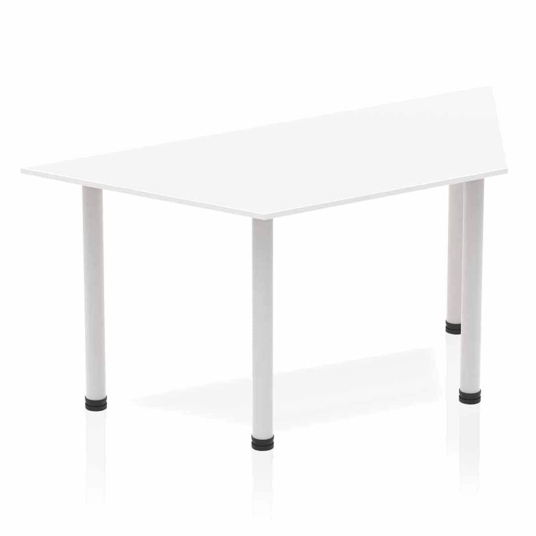 Impulse Trapezium Table 1600x800mm with Post Leg - MFC Material, Self-Assembly, 5-Year Guarantee, Multiple Frame Colors