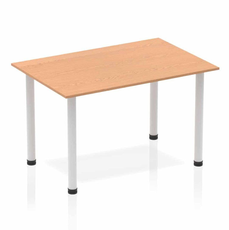 Impulse 1200mm Straight Post Leg Table - Rectangular MFC Desk, Self-Assembly, 5-Year Guarantee, Multiple Frame Colors, 1200x800x740mm