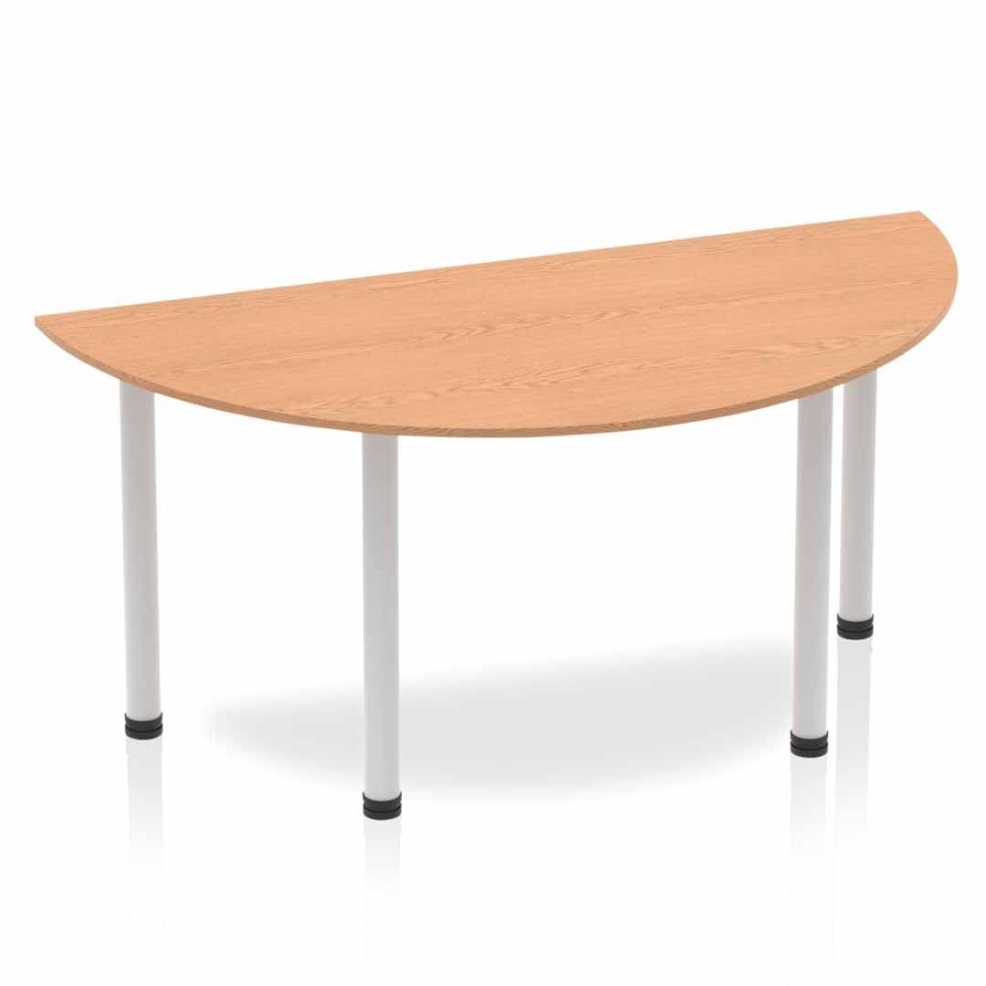 Impulse Semi-Circle Table 1600x800mm with Post Leg - MFC Material, 5-Year Guarantee, Self-Assembly, Multiple Frame Colours