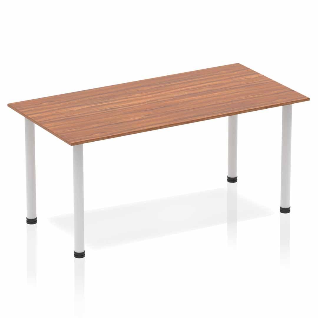 Impulse 1600mm Straight Post Leg Table - Rectangular MFC Desk, Self-Assembly, 5-Year Guarantee, Multiple Frame Colors