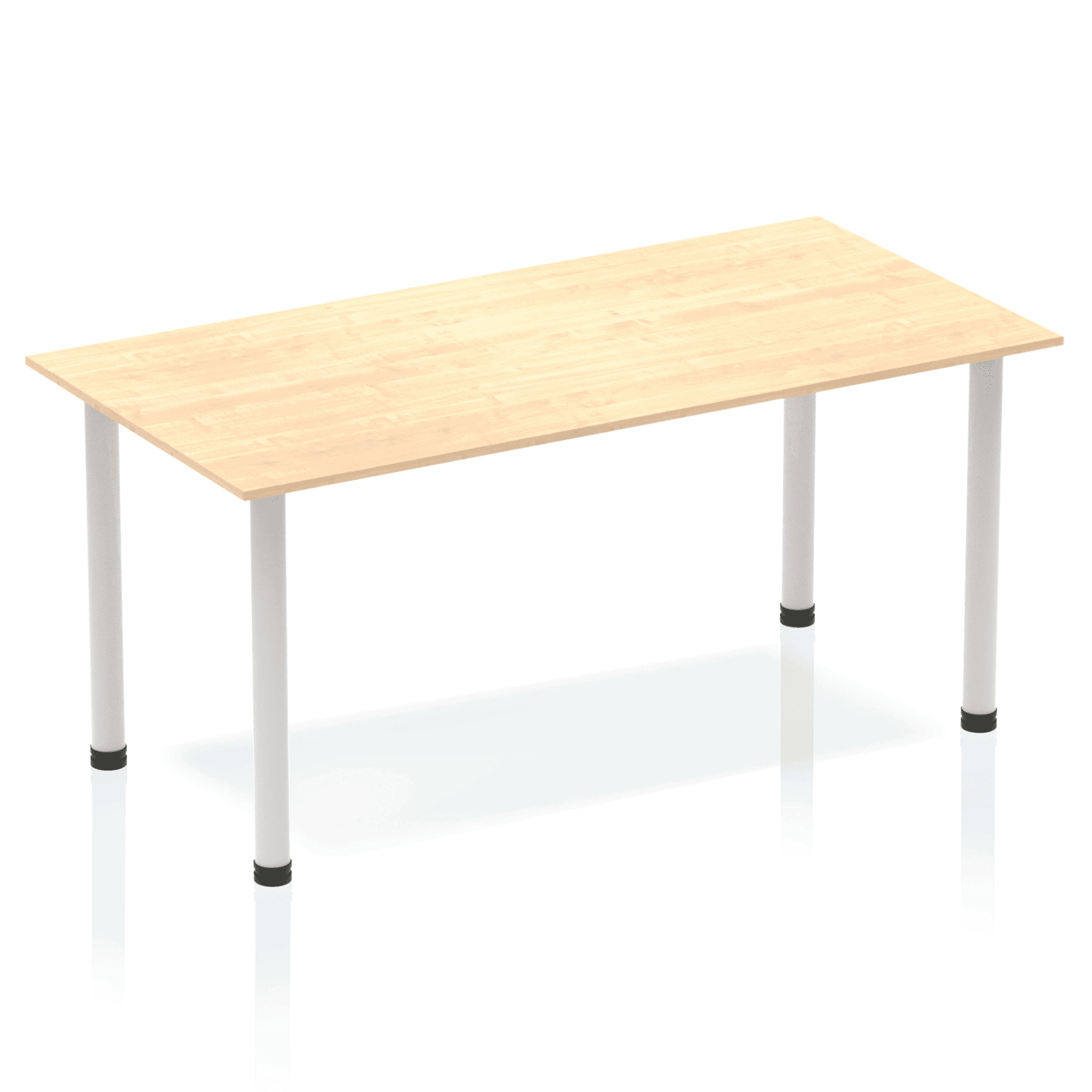 Impulse 1400mm Straight Post Leg Table - Rectangular MFC Desk, Self-Assembly, 5-Year Guarantee, Multiple Frame Colors