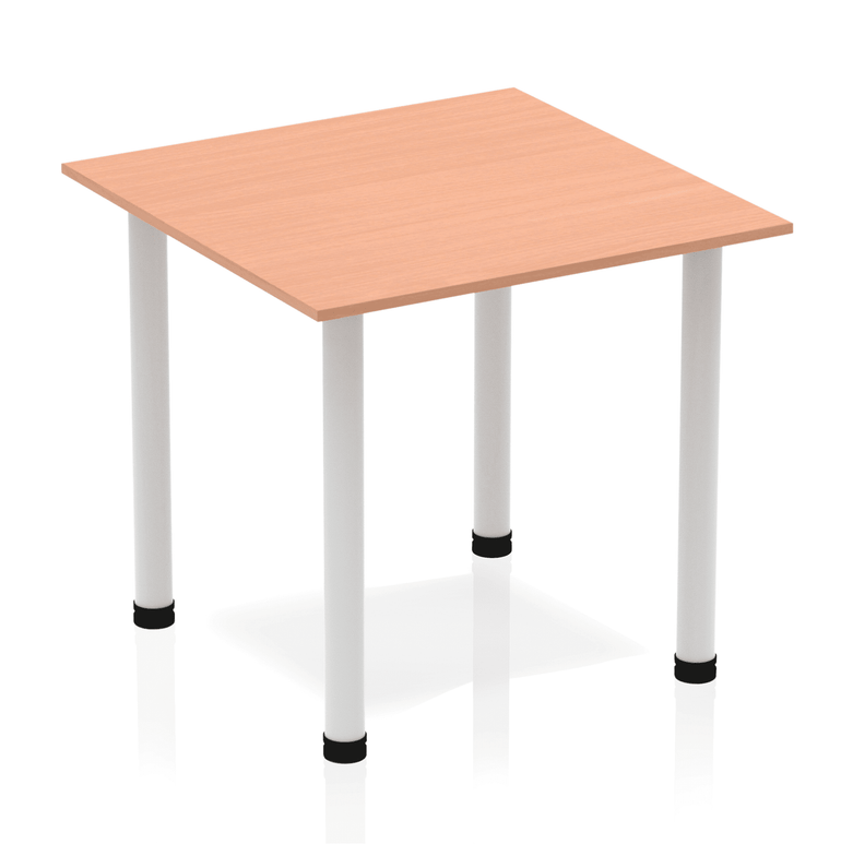 Impulse Square Table 800x800mm with Post Leg - MFC Material, Self-Assembly, 5-Year Guarantee, Multiple Frame Colors