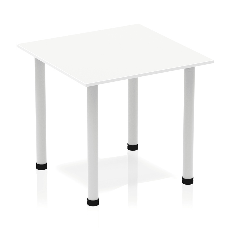 Impulse Square Table 800x800mm with Post Leg - MFC Material, Self-Assembly, 5-Year Guarantee, Multiple Frame Colors