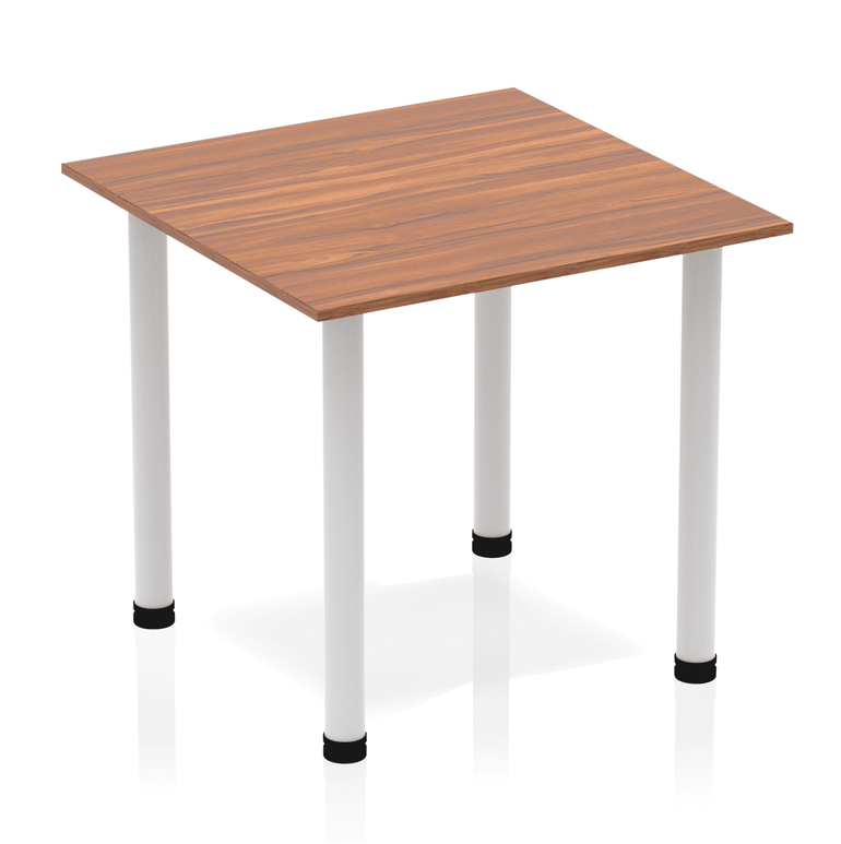 Impulse Square Table 800x800mm with Post Leg - MFC Material, Self-Assembly, 5-Year Guarantee, Multiple Frame Colors