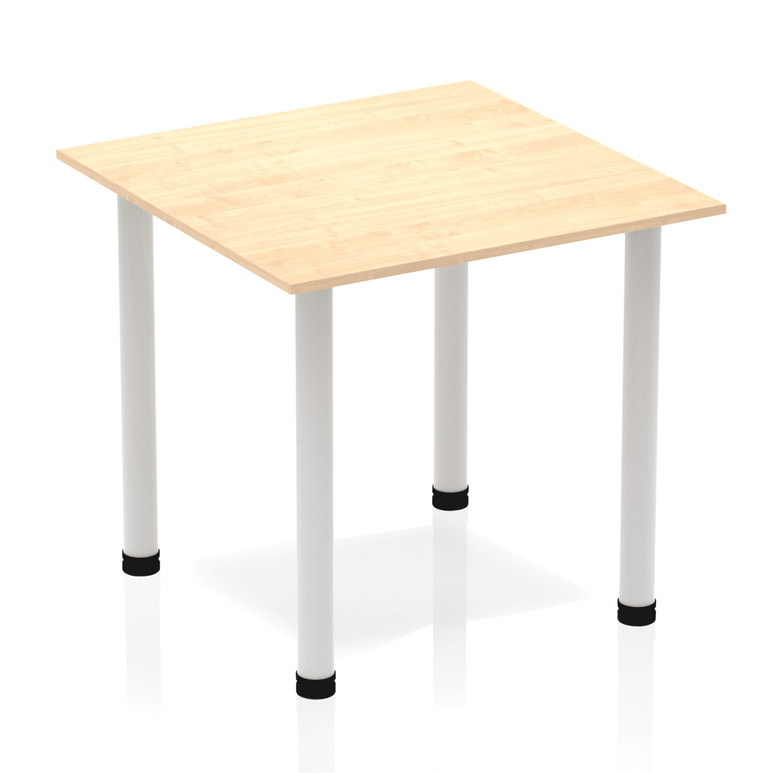 Impulse Square Table 800x800mm with Post Leg - MFC Material, Self-Assembly, 5-Year Guarantee, Multiple Frame Colors