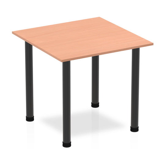 Impulse Square Table 800x800mm with Post Leg - MFC Material, Self-Assembly, 5-Year Guarantee, Multiple Frame Colors