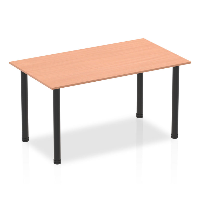 Impulse 1400mm Straight Post Leg Table - Rectangular MFC Desk, Self-Assembly, 5-Year Guarantee, Multiple Frame Colors