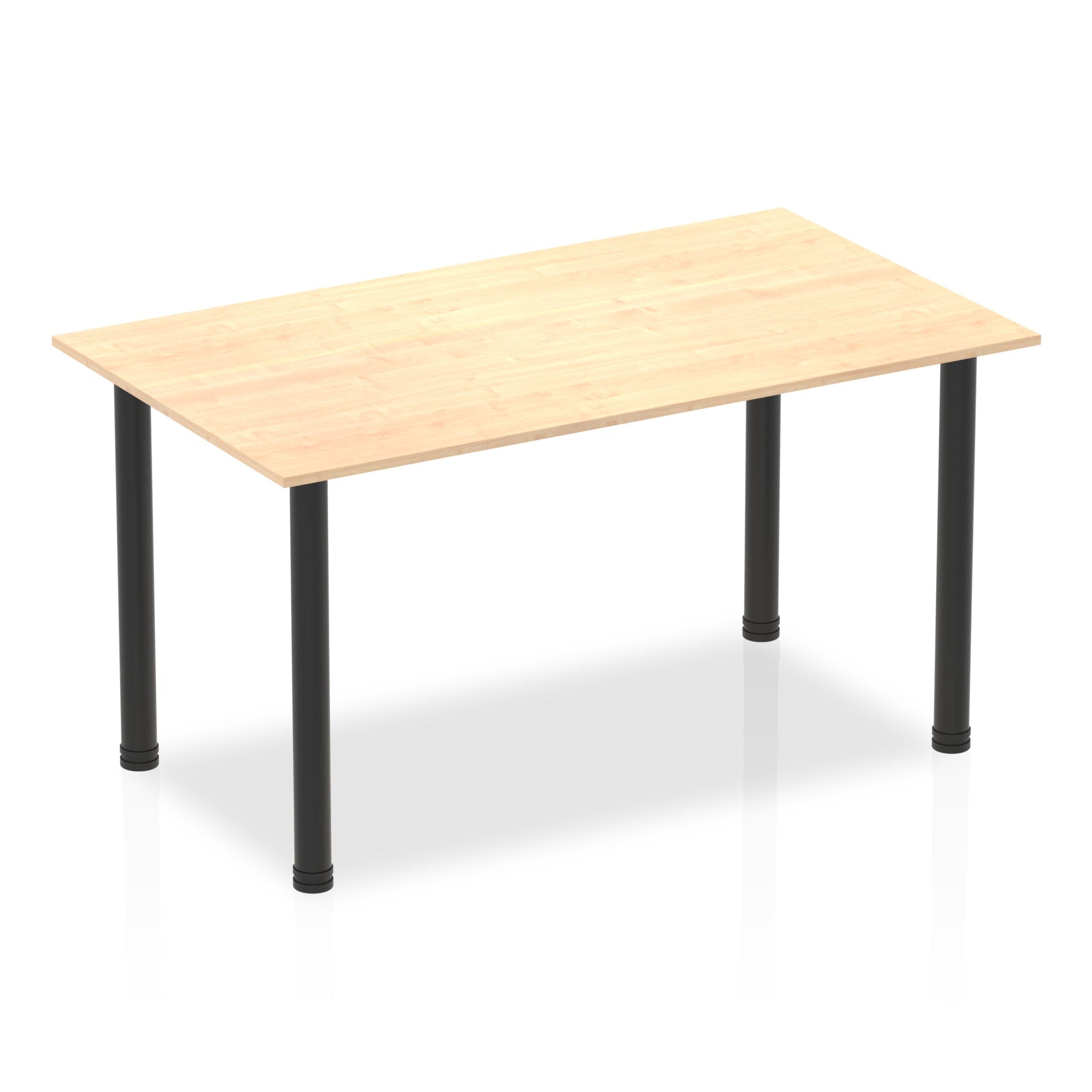 Impulse 1400mm Straight Post Leg Table - Rectangular MFC Desk, Self-Assembly, 5-Year Guarantee, Multiple Frame Colors