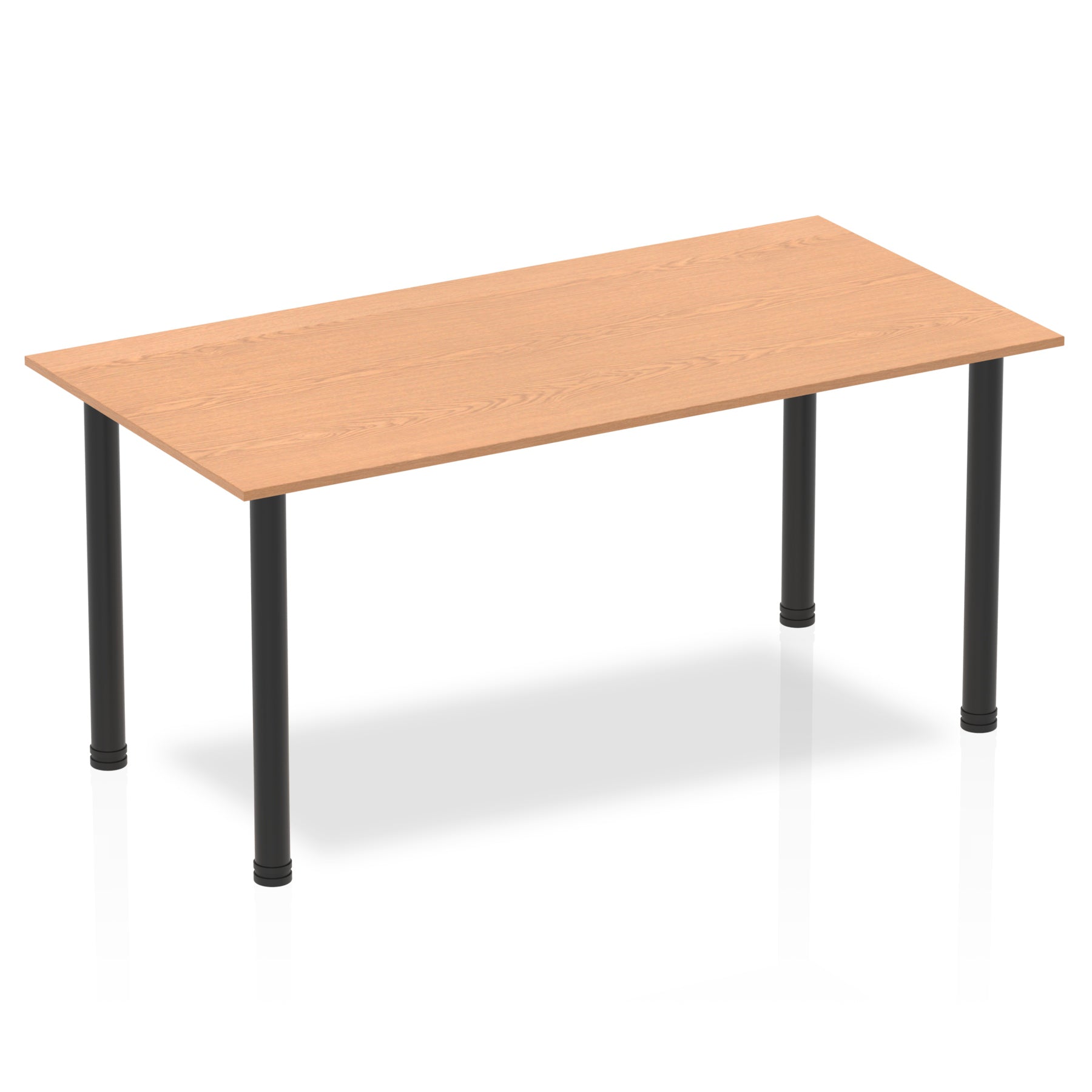 Impulse 1600mm Straight Post Leg Table - Rectangular MFC Desk, Self-Assembly, 5-Year Guarantee, Multiple Frame Colors