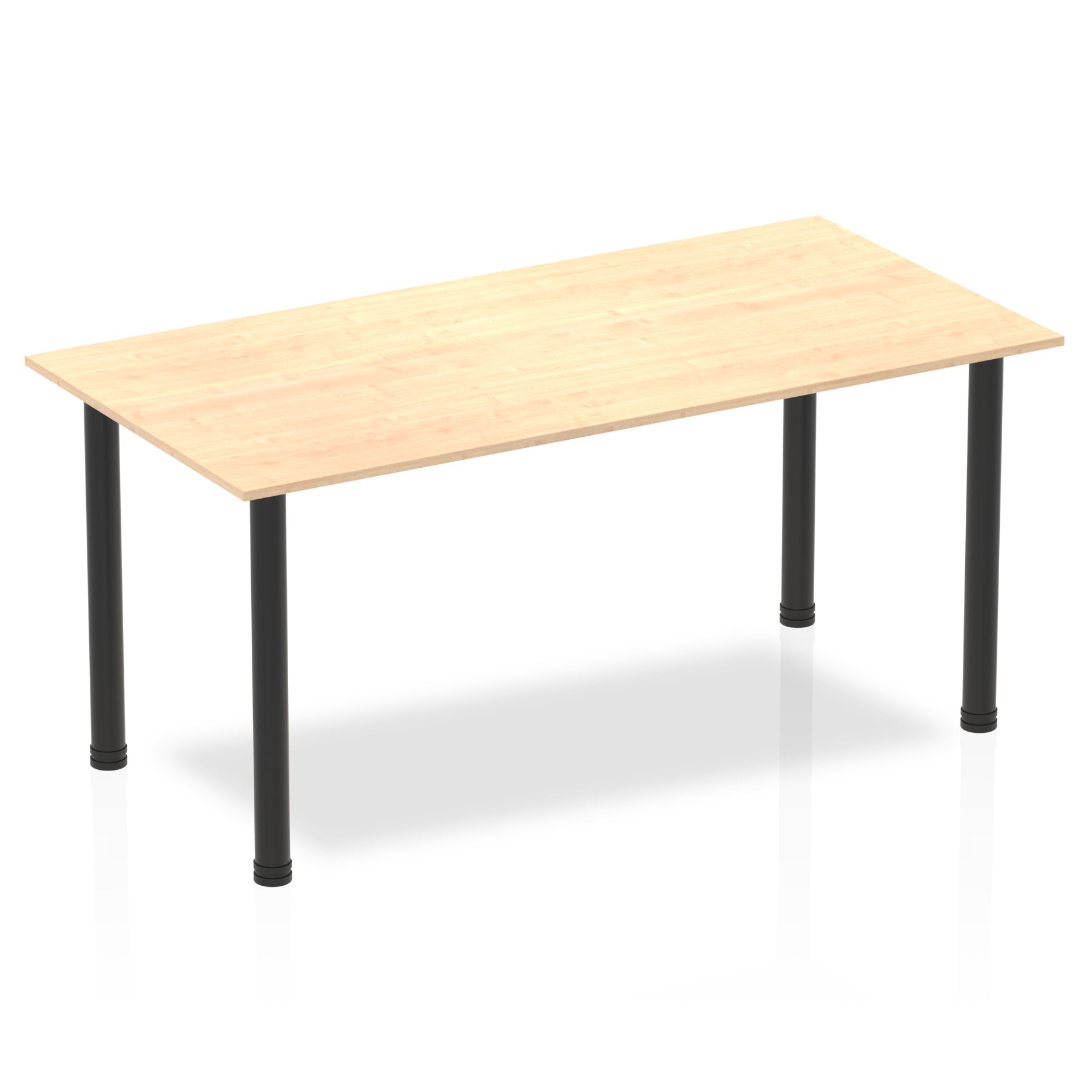 Impulse 1600mm Straight Post Leg Table - Rectangular MFC Desk, Self-Assembly, 5-Year Guarantee, Multiple Frame Colors