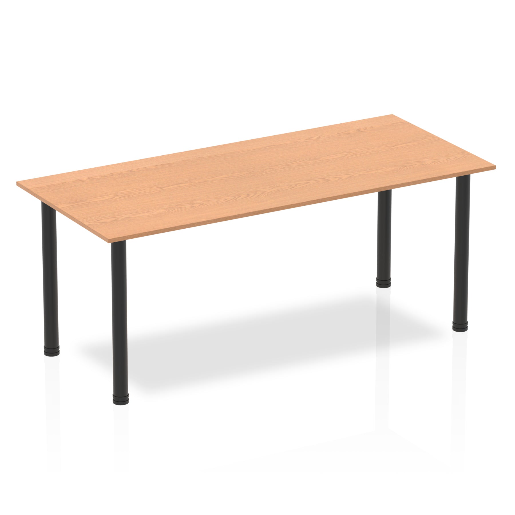 Impulse 1800mm Straight Post Leg Table - Rectangular MFC Desk, 5-Year Guarantee, Self-Assembly, Multiple Frame Colors