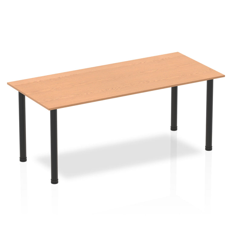 Impulse 1800mm Straight Post Leg Table - Rectangular MFC Desk, 5-Year Guarantee, Self-Assembly, Multiple Frame Colors