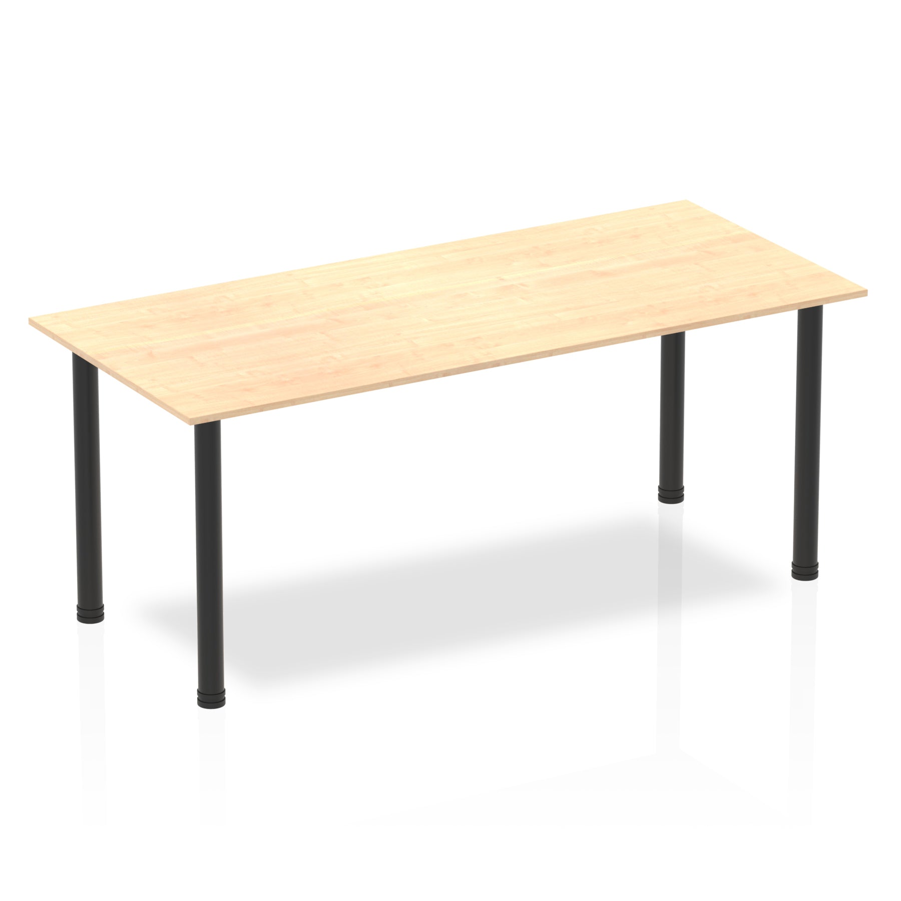 Impulse 1800mm Straight Post Leg Table - Rectangular MFC Desk, 5-Year Guarantee, Self-Assembly, Multiple Frame Colors