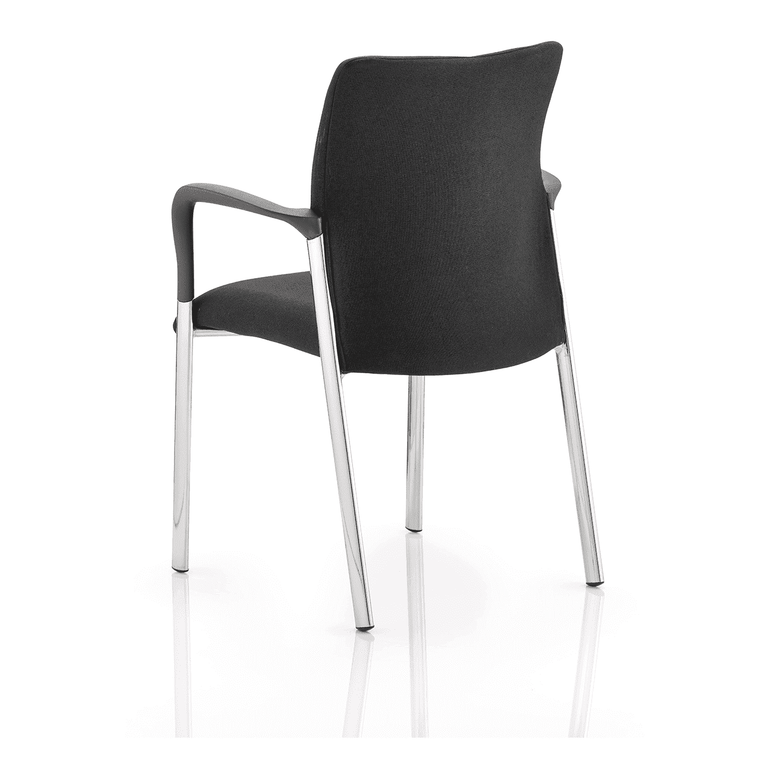 Academy Stacking Medium Back Visitor Office Chair - Pre-Assembled, Fabric & Mesh, Chrome Metal Frame, 115kg Capacity, 8hr Usage, 2yr Guarantee