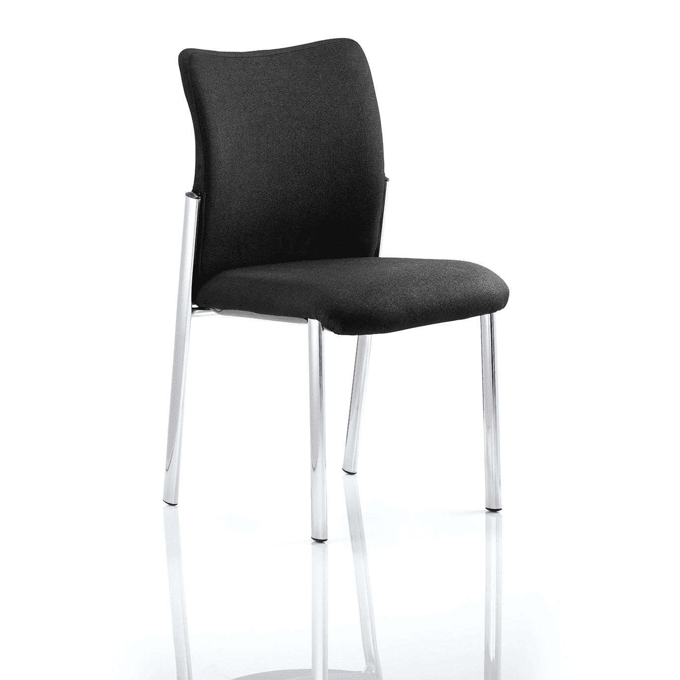 Academy Stacking Medium Back Visitor Office Chair - Pre-Assembled, Fabric & Mesh, Chrome Metal Frame, 115kg Capacity, 8hr Usage, 2yr Guarantee