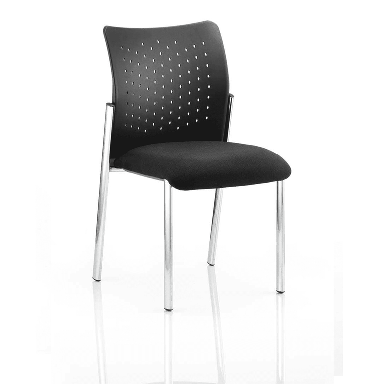 Academy Stacking Medium Back Visitor Office Chair - Pre-Assembled, Fabric & Mesh, Chrome Metal Frame, 115kg Capacity, 8hr Usage, 2yr Guarantee