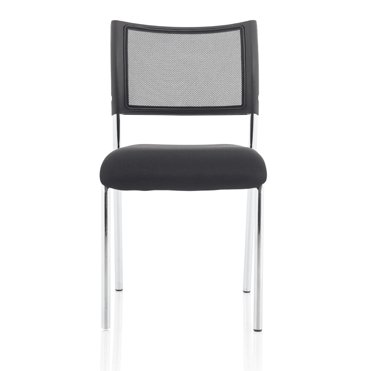 Brunswick Medium Back Mesh Office Chair - Stackable, Pre-Assembled, Chrome Frame, Airmesh Seat, 115kg Capacity, 8hr Usage, 2yr Warranty