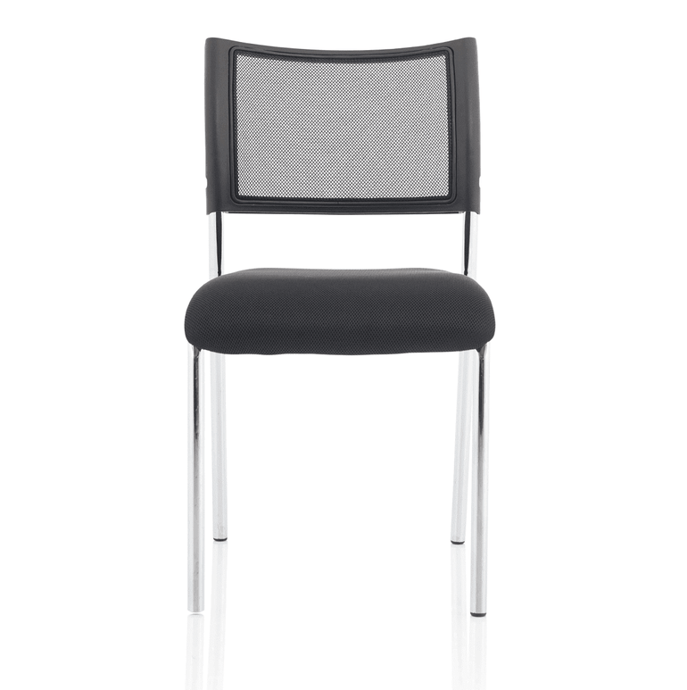 Brunswick Medium Back Mesh Office Chair - Stackable, Pre-Assembled, Chrome Frame, Airmesh Seat, 115kg Capacity, 8hr Usage, 2yr Warranty