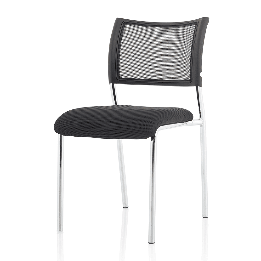 Brunswick Medium Back Mesh Office Chair - Stackable, Pre-Assembled, Chrome Frame, Airmesh Seat, 115kg Capacity, 8hr Usage, 2yr Warranty