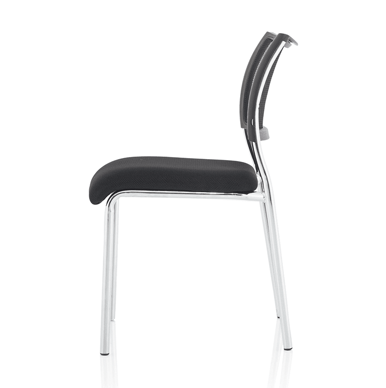 Brunswick Medium Back Mesh Office Chair - Stackable, Pre-Assembled, Chrome Frame, Airmesh Seat, 115kg Capacity, 8hr Usage, 2yr Warranty