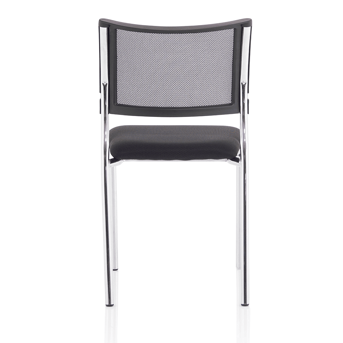 Brunswick Medium Back Mesh Office Chair - Stackable, Pre-Assembled, Chrome Frame, Airmesh Seat, 115kg Capacity, 8hr Usage, 2yr Warranty