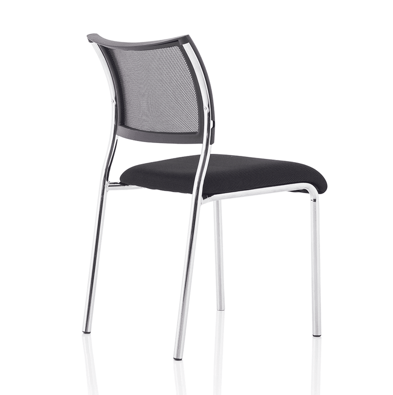 Brunswick Medium Back Mesh Office Chair - Stackable, Pre-Assembled, Chrome Frame, Airmesh Seat, 115kg Capacity, 8hr Usage, 2yr Warranty