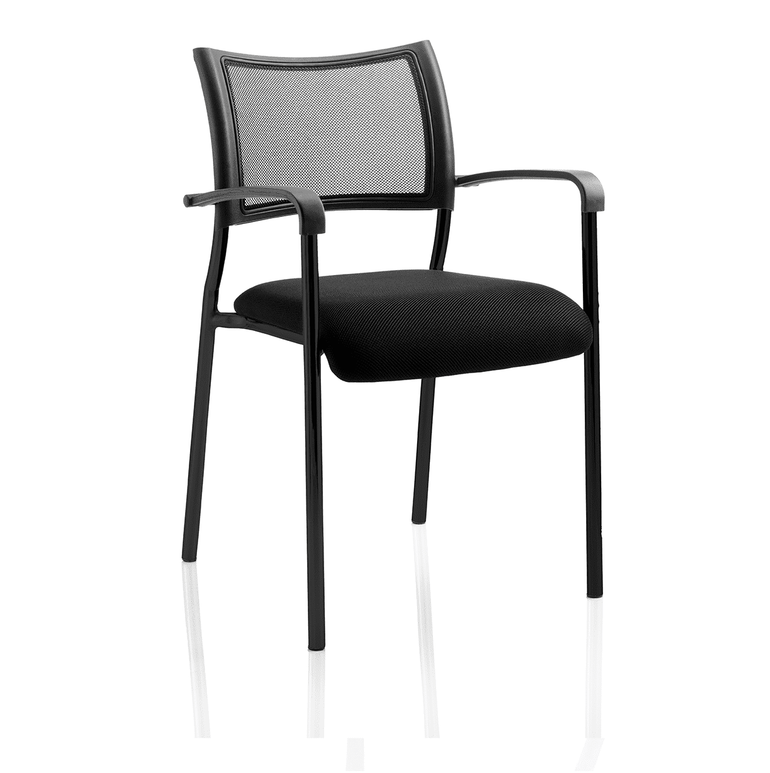 Brunswick Medium Back Mesh Office Chair - Stackable, Pre-Assembled, Chrome Frame, Airmesh Seat, 115kg Capacity, 8hr Usage, 2yr Warranty