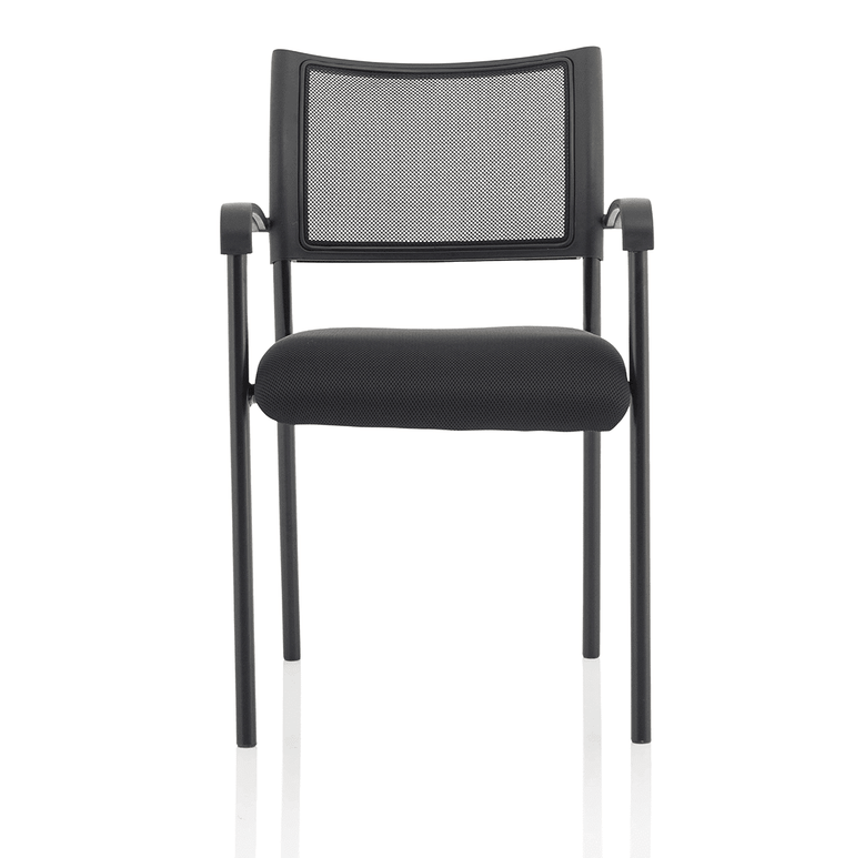 Brunswick Medium Back Mesh Office Chair - Stackable, Pre-Assembled, Chrome Frame, Airmesh Seat, 115kg Capacity, 8hr Usage, 2yr Warranty
