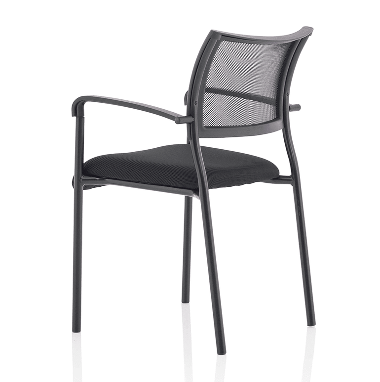 Brunswick Medium Back Mesh Office Chair - Stackable, Pre-Assembled, Chrome Frame, Airmesh Seat, 115kg Capacity, 8hr Usage, 2yr Warranty