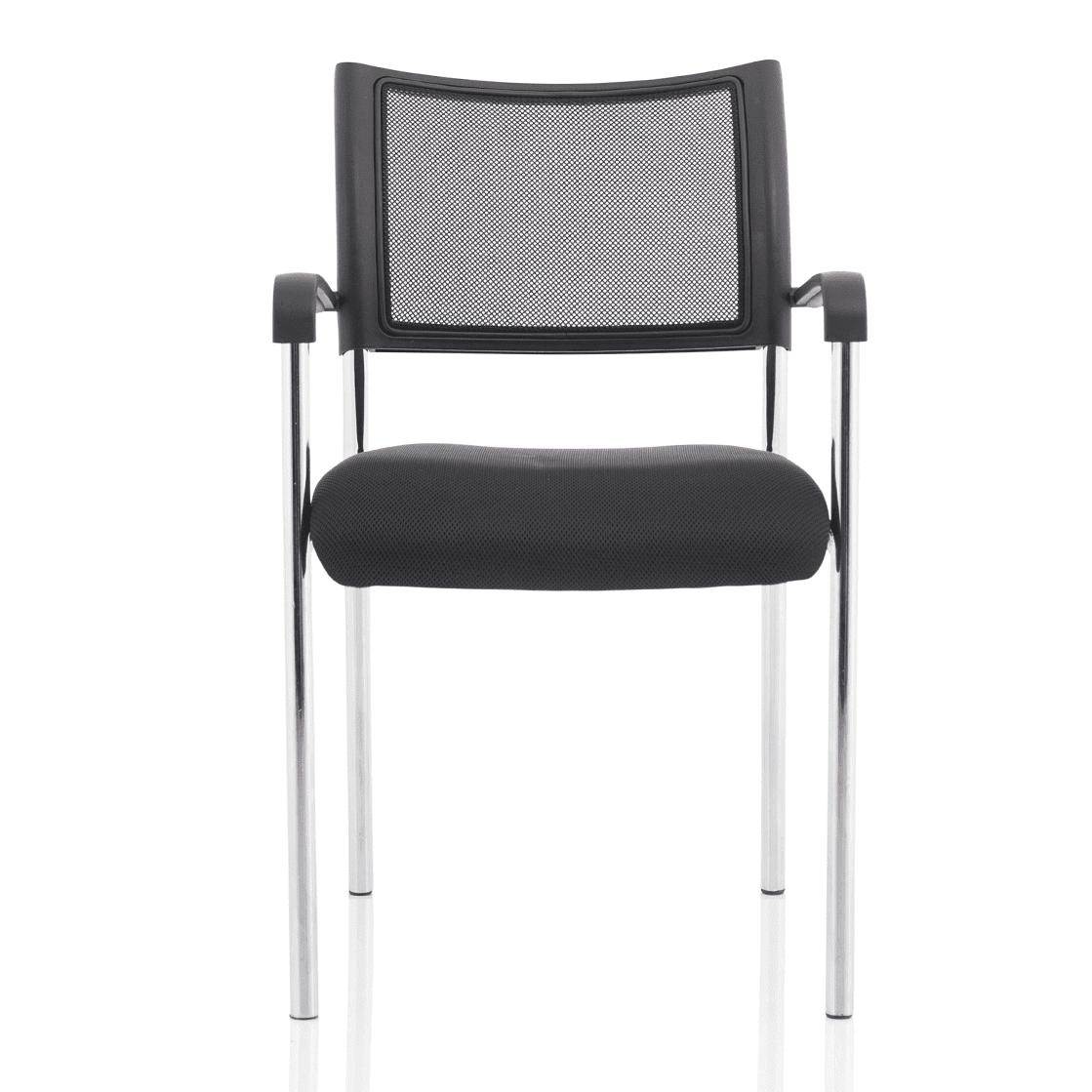 Brunswick Medium Back Mesh Office Chair - Stackable, Pre-Assembled, Chrome Frame, Airmesh Seat, 115kg Capacity, 8hr Usage, 2yr Warranty