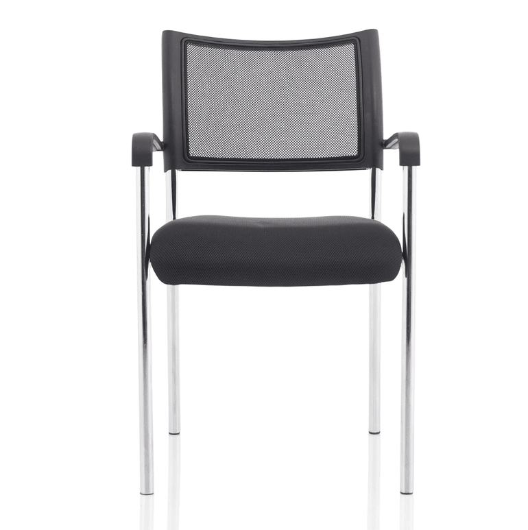 Brunswick Medium Back Mesh Office Chair - Stackable, Pre-Assembled, Chrome Frame, Airmesh Seat, 115kg Capacity, 8hr Usage, 2yr Warranty