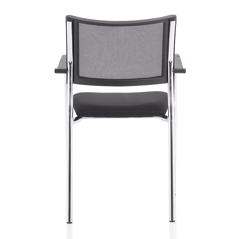 Brunswick Medium Back Mesh Office Chair - Stackable, Pre-Assembled, Chrome Frame, Airmesh Seat, 115kg Capacity, 8hr Usage, 2yr Warranty