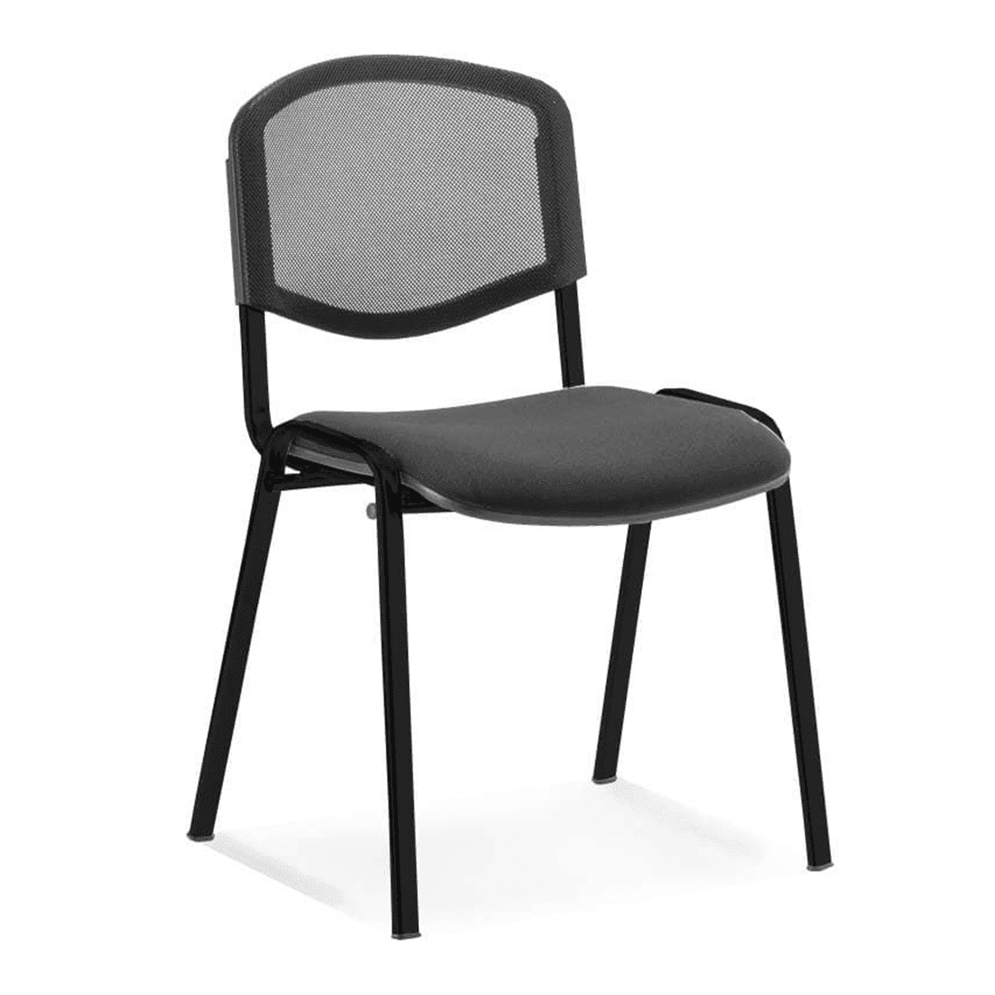 ISO Stackable Visitor/Conference Chair - Pre-Assembled, 110kg Capacity, 6hr Usage, Metal Frame, Fabric/Mesh/Vinyl/Wood Options - 535x410x820mm