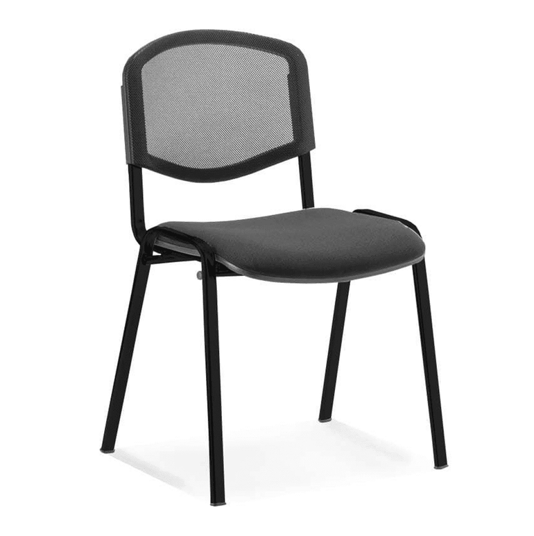 ISO Stackable Visitor/Conference Chair - Pre-Assembled, 110kg Capacity, 6hr Usage, Metal Frame, Fabric/Mesh/Vinyl/Wood Options - 535x410x820mm